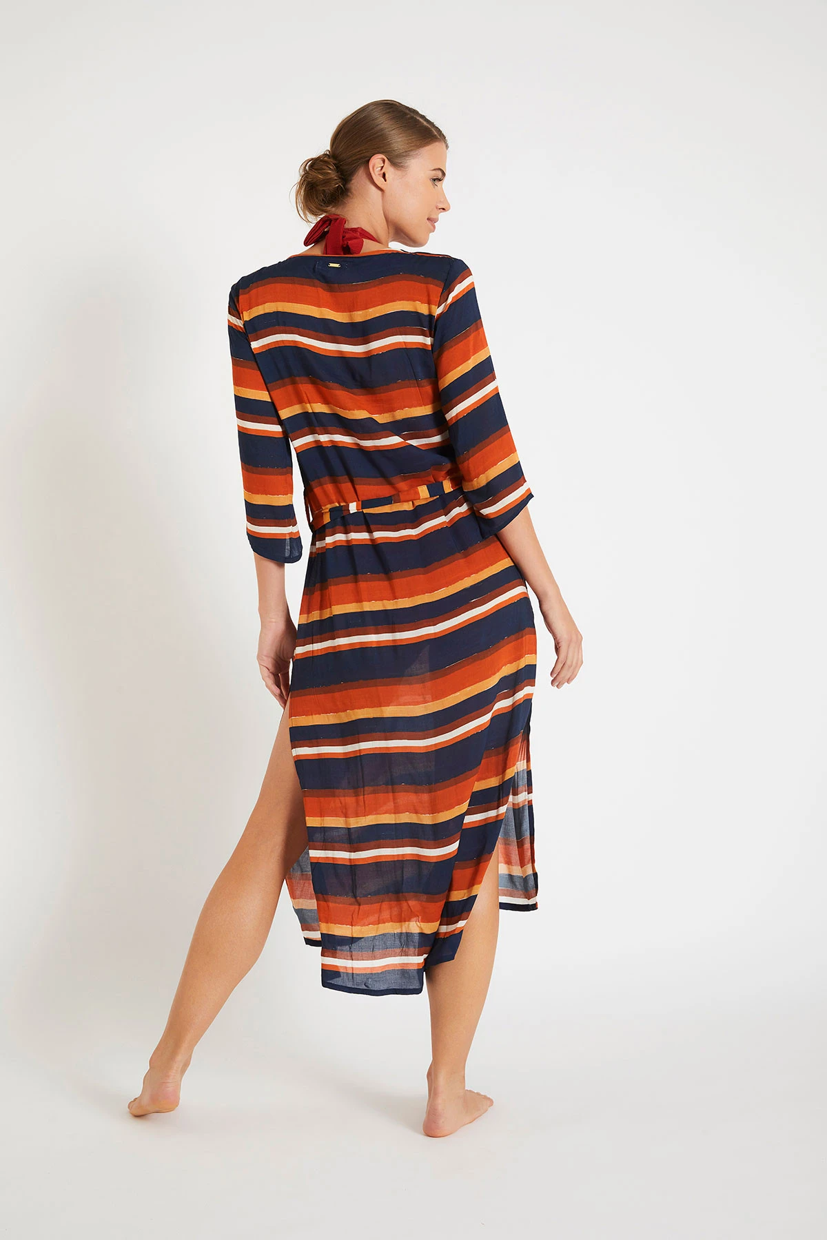 Robe De Plage à Rayures Multicolores ALVEAR VOILAFREEKA 6 Robe De Plage à Rayures Multicolores ALVEAR VOILAFREEKA – Image 4