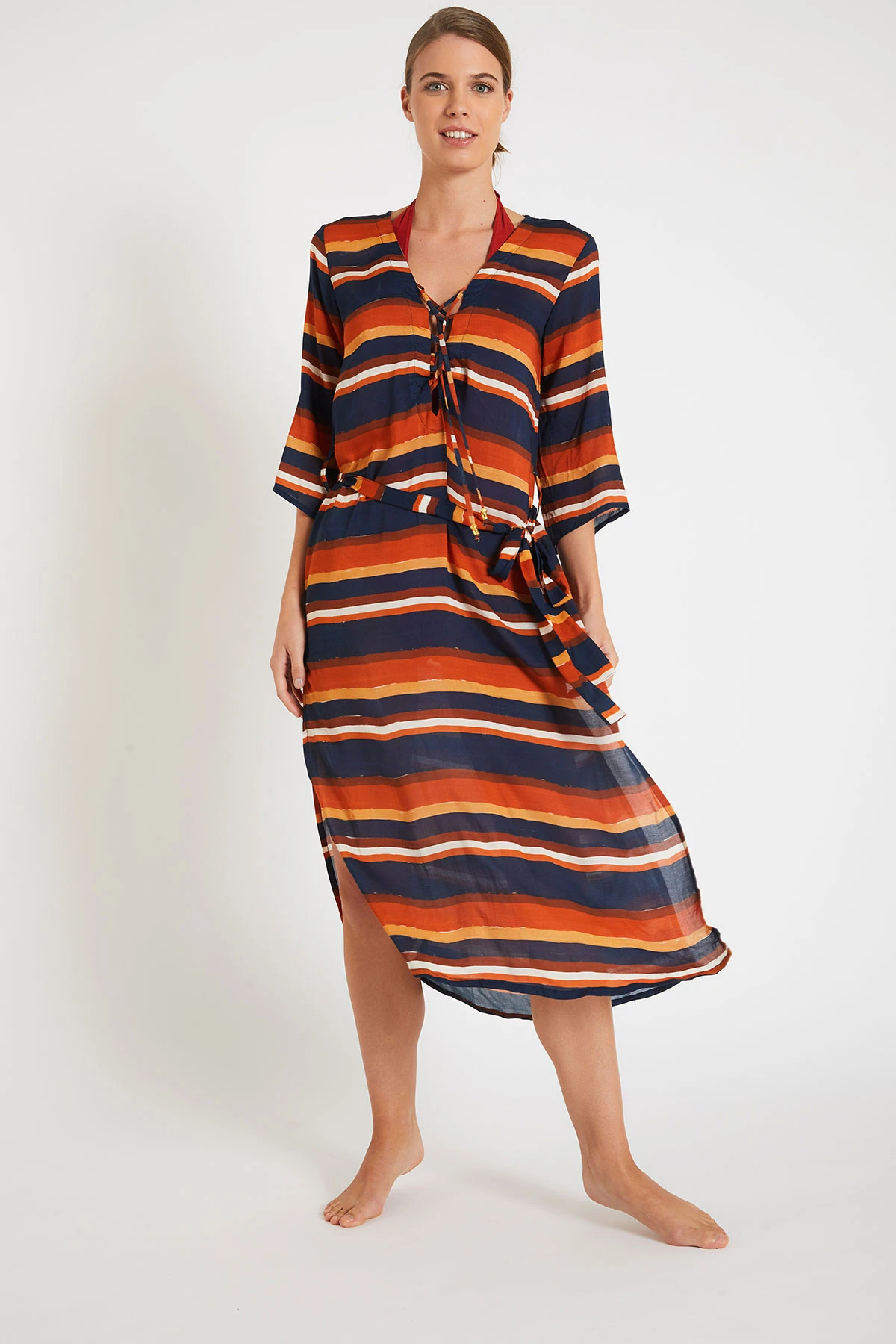 Robe De Plage à Rayures Multicolores ALVEAR VOILAFREEKA 7 Robe De Plage à Rayures Multicolores ALVEAR VOILAFREEKA – Image 5