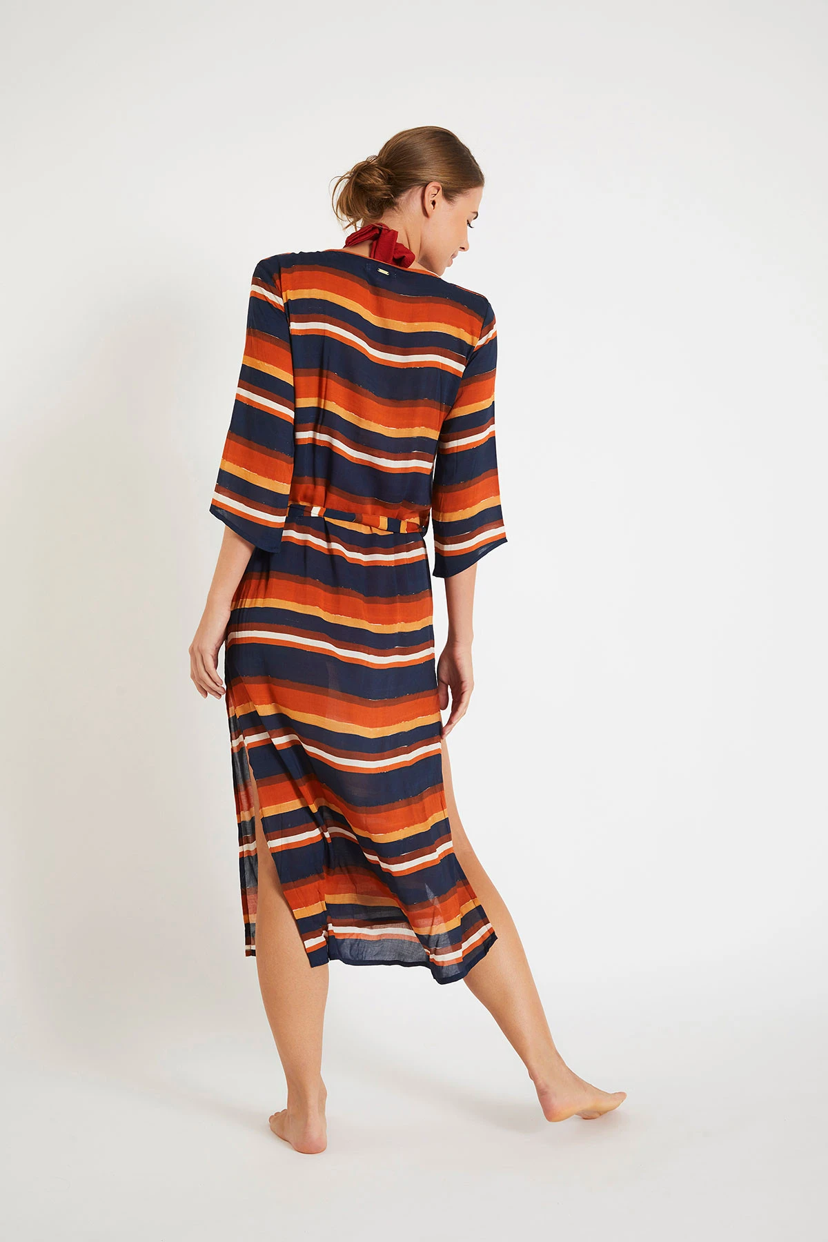 Robe De Plage à Rayures Multicolores ALVEAR VOILAFREEKA 8 Robe De Plage à Rayures Multicolores ALVEAR VOILAFREEKA – Image 6