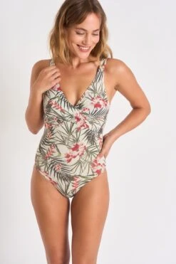 Maillot De Bain Une Pièce écru Irisé Imprimé Floral AUDELIA MANGLARES -Livia Soldes 20e audelia manglar zfm11 dev4