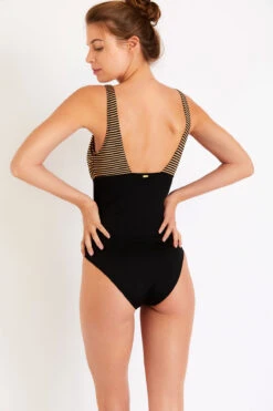 Maillot De Bain 1 Pièce Noir à Rayures FRIDA GOELIA -Livia Soldes 21e frida goelia jna01 dos