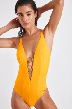 Maillot De Bain Une Pièce Jaune ABALAI BELEZAS -Livia Soldes 22e abalai belezas 41n32 dev