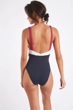 Maillot De Bain Une Pièce Bleu Marine ALAMEDA TAMARINDO -Livia Soldes 22e alameda tamarin 14h06 dos