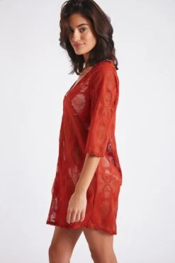 Tunique De Plage Ajourée Paprika BADAMI VANILLIER -Livia Soldes 22e badami vanillie jrd68 dev3