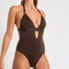 Maillot De Bain 1 Pièce Marron ELISE ALAMOR -Livia Soldes 22e elise alamor hzt78 dev