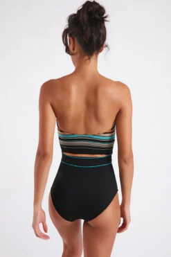 Maillot De Bain Une Pièce Bustier Noir Et Rayé ISABEL ONDURA -Livia Soldes 22e isabel ondura zha01 dos