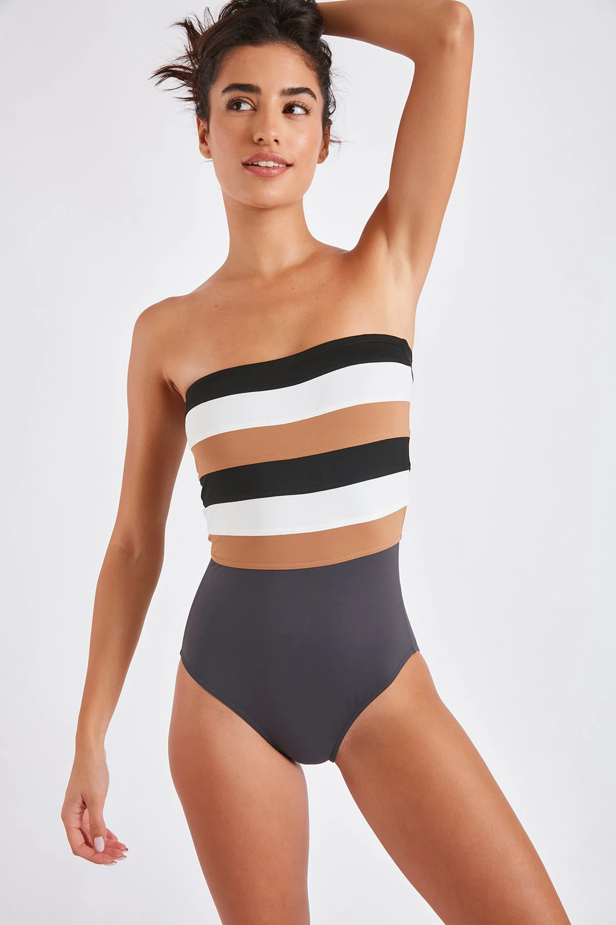 Maillot De Bain Une Pièce Bustier Anthracite LEONIE OSTEA 3 Maillot De Bain Une Pièce Bustier Anthracite LEONIE OSTEA