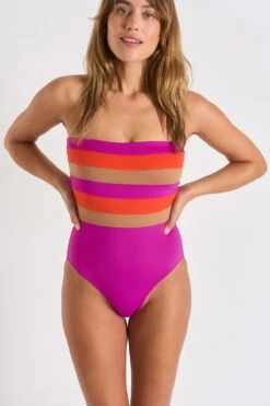 Maillot De Bain 1 Pièce Bustier Rose LEONIE OSTEA -Livia Soldes 22e leonie ostea won53 dev1