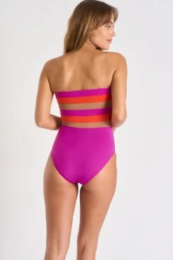 Maillot De Bain 1 Pièce Bustier Rose LEONIE OSTEA -Livia Soldes 22e leonie ostea won53 dos