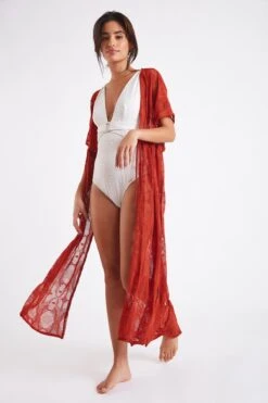 Tunique De Plage Longue Paprika LIZAE VANILLIER -Livia Soldes 22e lizae vanillier jrd68 dev4