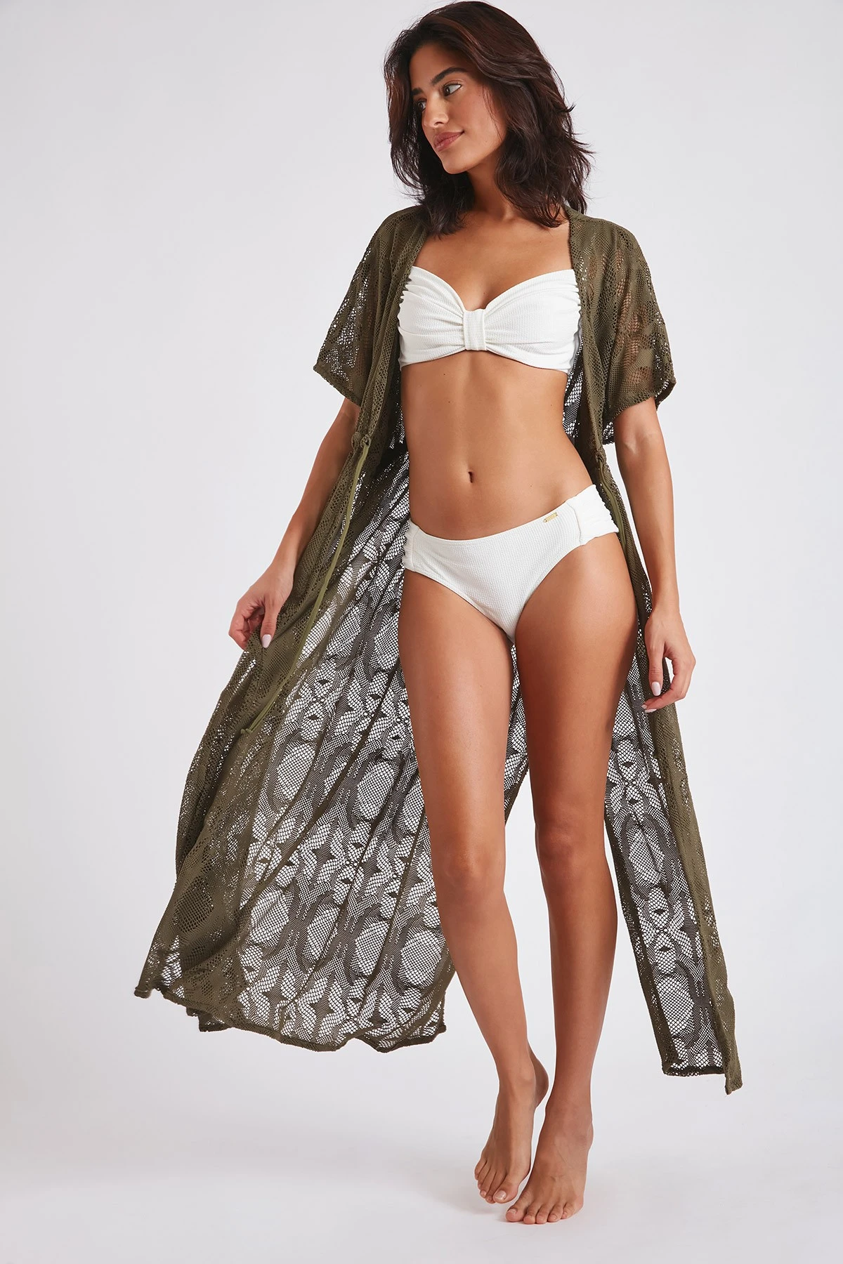 Tunique De Plage Longue Kaki LIZAE VANILLIER 4 Tunique De Plage Longue Kaki LIZAE VANILLIER – Image 2