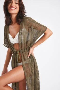 Tunique De Plage Longue Kaki LIZAE VANILLIER