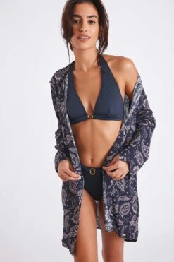 Chemise De Plage Bleu Marine Imprimé Cachemire NOLIE VOILJAYERA -Livia Soldes 22e nolie voiljayer zhi06 dev1