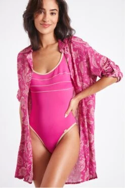 Chemise De Plage Fuchsia Imprimé Indien NOLIE VOILJAYERA -Livia Soldes 22e nolie voiljayer zhi53 dev
