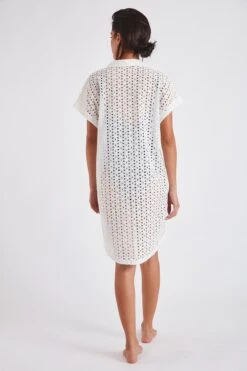 Chemise De Plage Blanche Broderie Anglaise PAQUEA PALACA -Livia Soldes 22e palaca paquea zhe10 dos