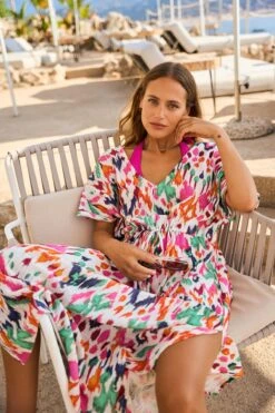 Robe écrue à Motifs AKYRA COTMAKASSAR