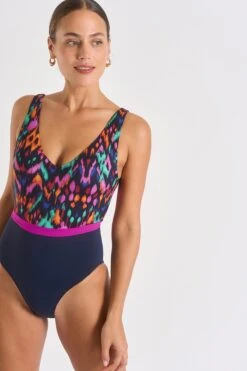 Maillot De Bain 1 Pièce Marine à Imprimé GEORGIA CARTAGENA -Livia Soldes 23e georgia cartagena zhs06 dev