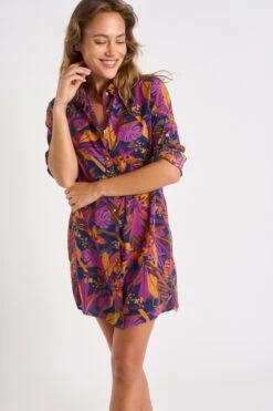 Devant 23 Chemise Bleu Foncé à Motifs NOLIE VOILGAMBEYA