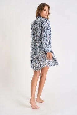 Chemise Bleue à Motifs NOLIE VOILHINOKI -Livia Soldes 23e nolie voilhinoki zhz56 dos