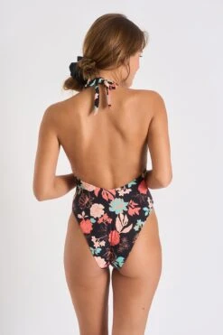 Maillot De Bain 1 Pièce Noire à Imprimé Floral NOMADE ROSEWOOD -Livia Soldes 23e nomade rosewood zia01 dos