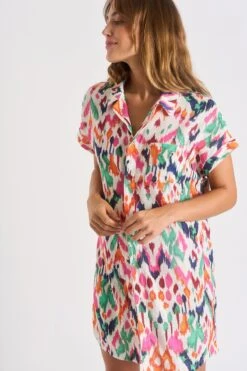 Chemise écrue à Motifs PALACA MOTMAKASSAR