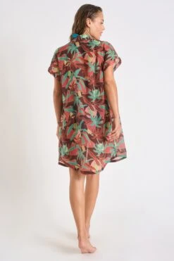 Chemise Marron à Motifs PALACA JALAMA -Livia Soldes 23e palaca jalamavo lix98 dos