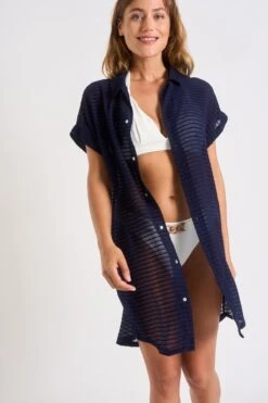 Chemise Marine PALACA SOLOBEACH -Livia Soldes 23e palaca solobeac lhy06 dev3