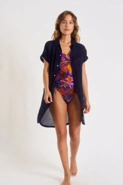 Chemise Marine PALACA SOLOBEACH -Livia Soldes 23e palaca solobeac lhy06 dev6