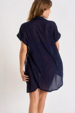 Chemise Marine PALACA SOLOBEACH -Livia Soldes 23e palaca solobeac lhy06 dos