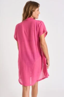 Chemise Rose Fucshia PALACA SOLOBEACH -Livia Soldes 23e palaca solobeac lhy33 dos
